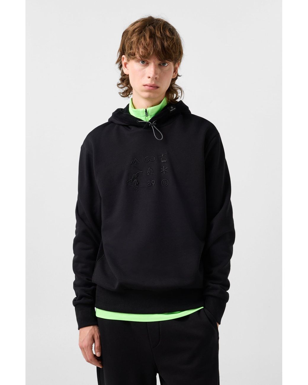 Bogner Fire + Ice Black Kristan Cotton Hoodie for men
