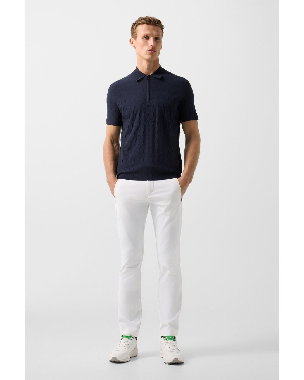Bogner Blue Maxim Knitted Polo Shirt for men