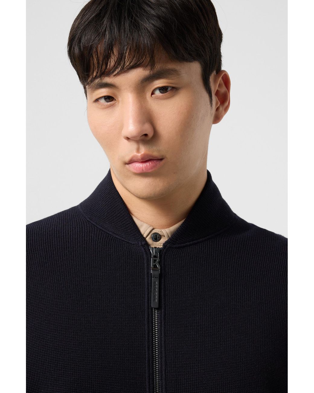 Bogner Blue Everest Virgin Wool Cardigan for men