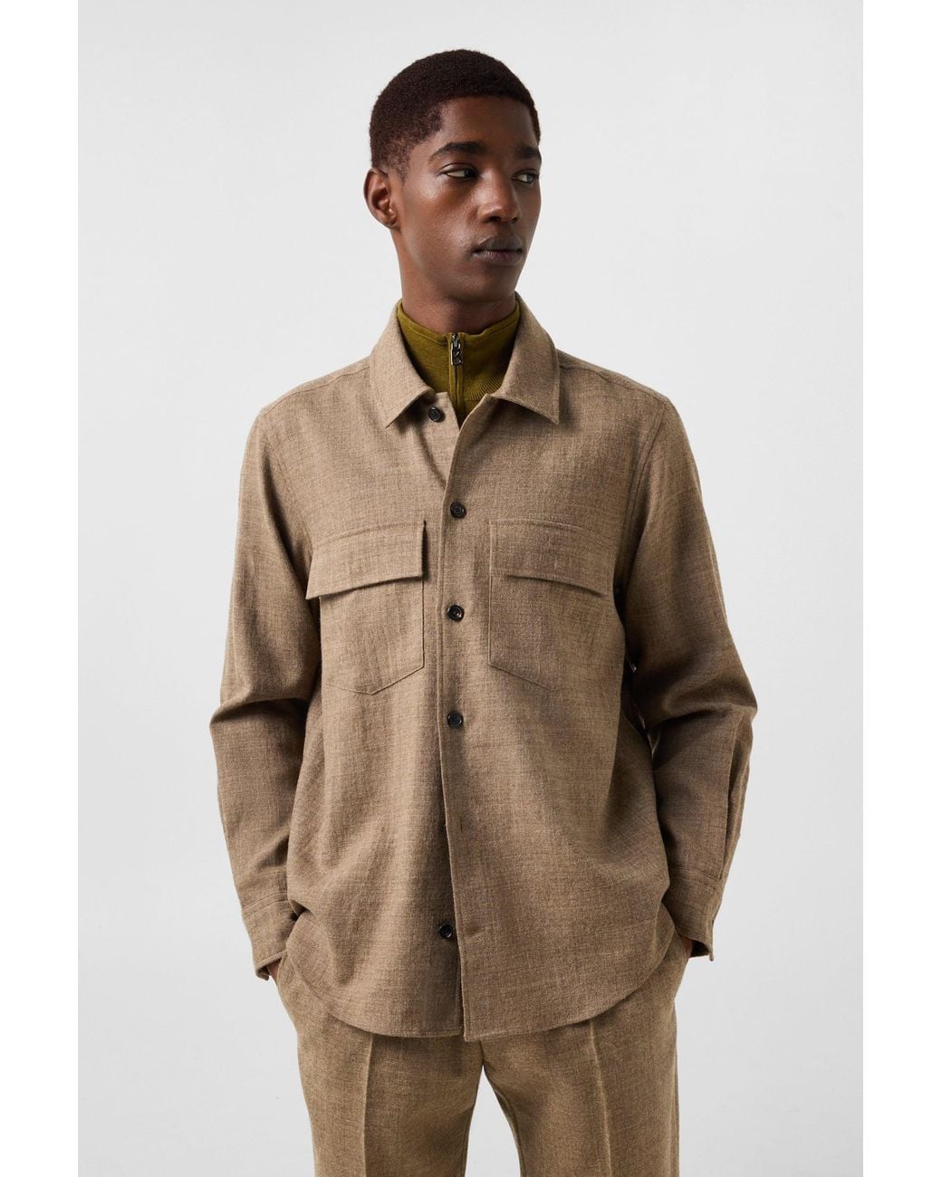 Bogner Brown Heiko Virgin Wool Shirt for men