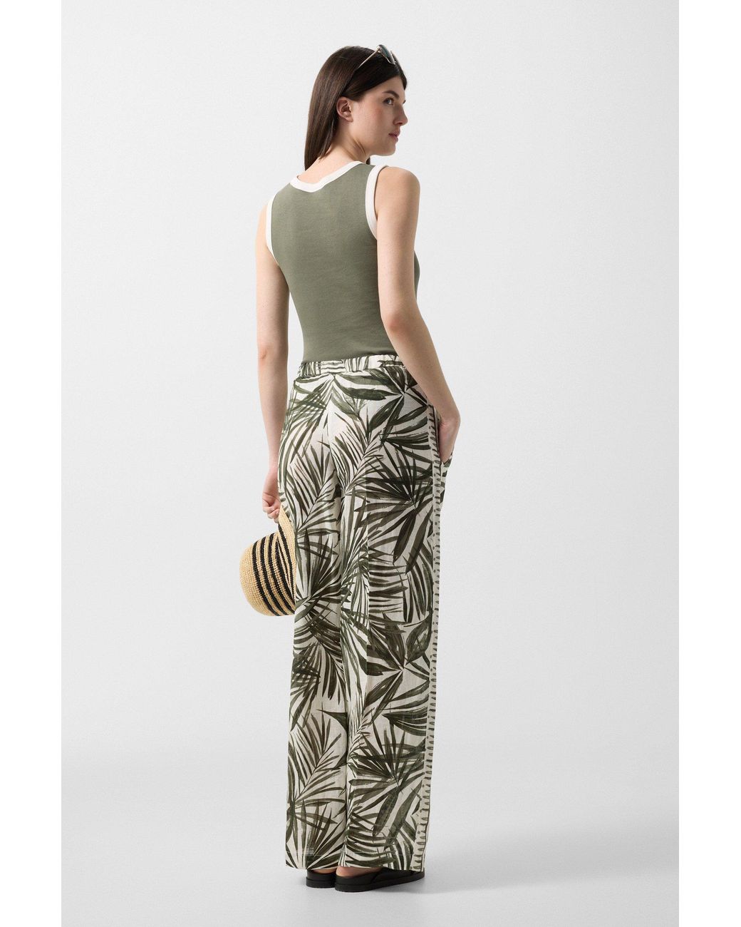 Bogner Green Linen Trousers Gina