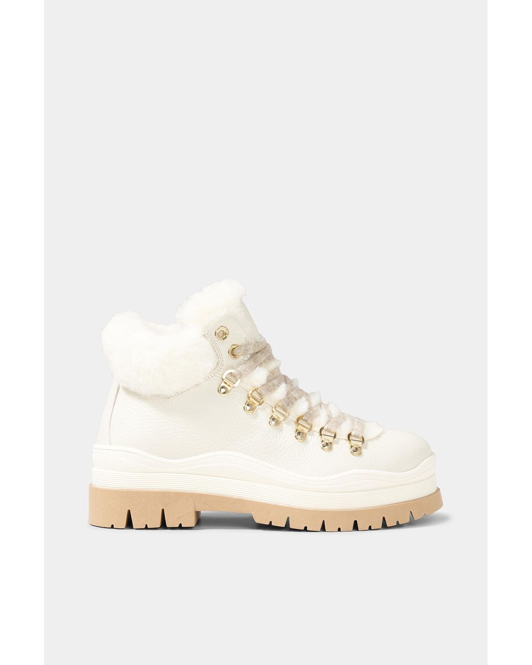 Bogner White Lace-up Boots Arosa