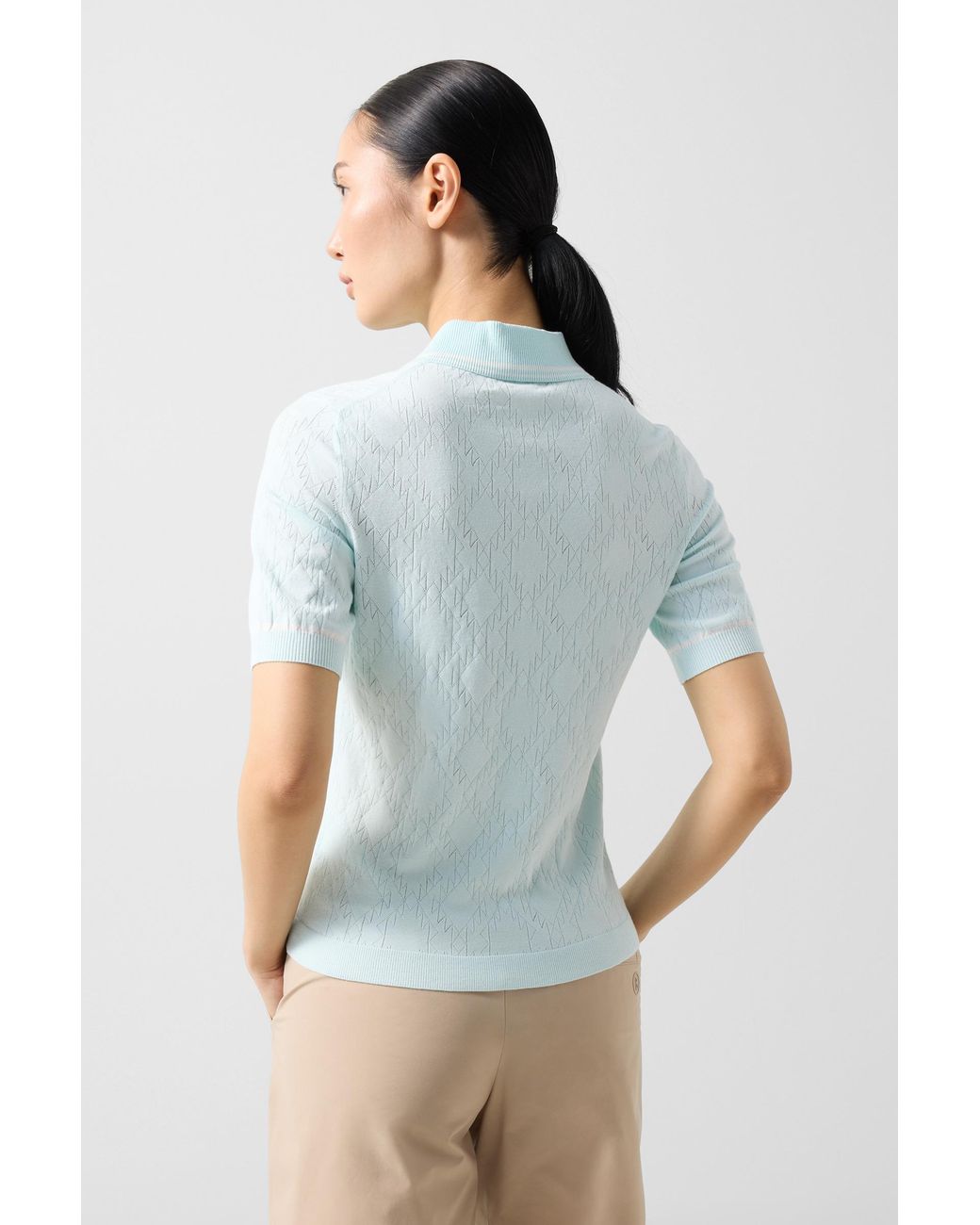 Bogner Blue Mandy Knitted Polo Shirt For