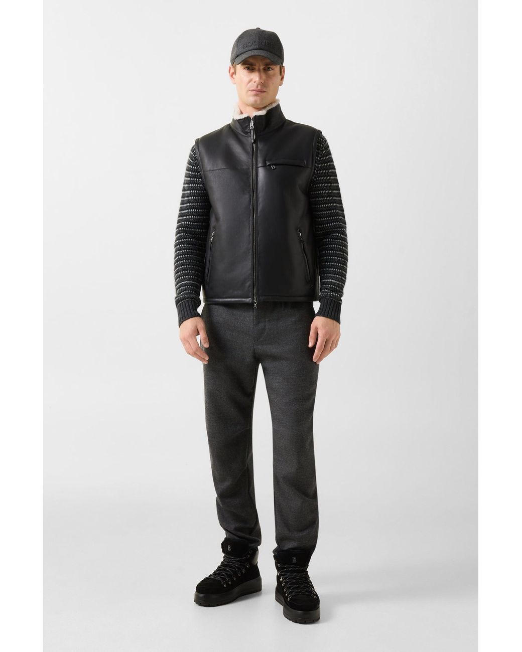 Bogner Black Rosso Lambskin Vest for men