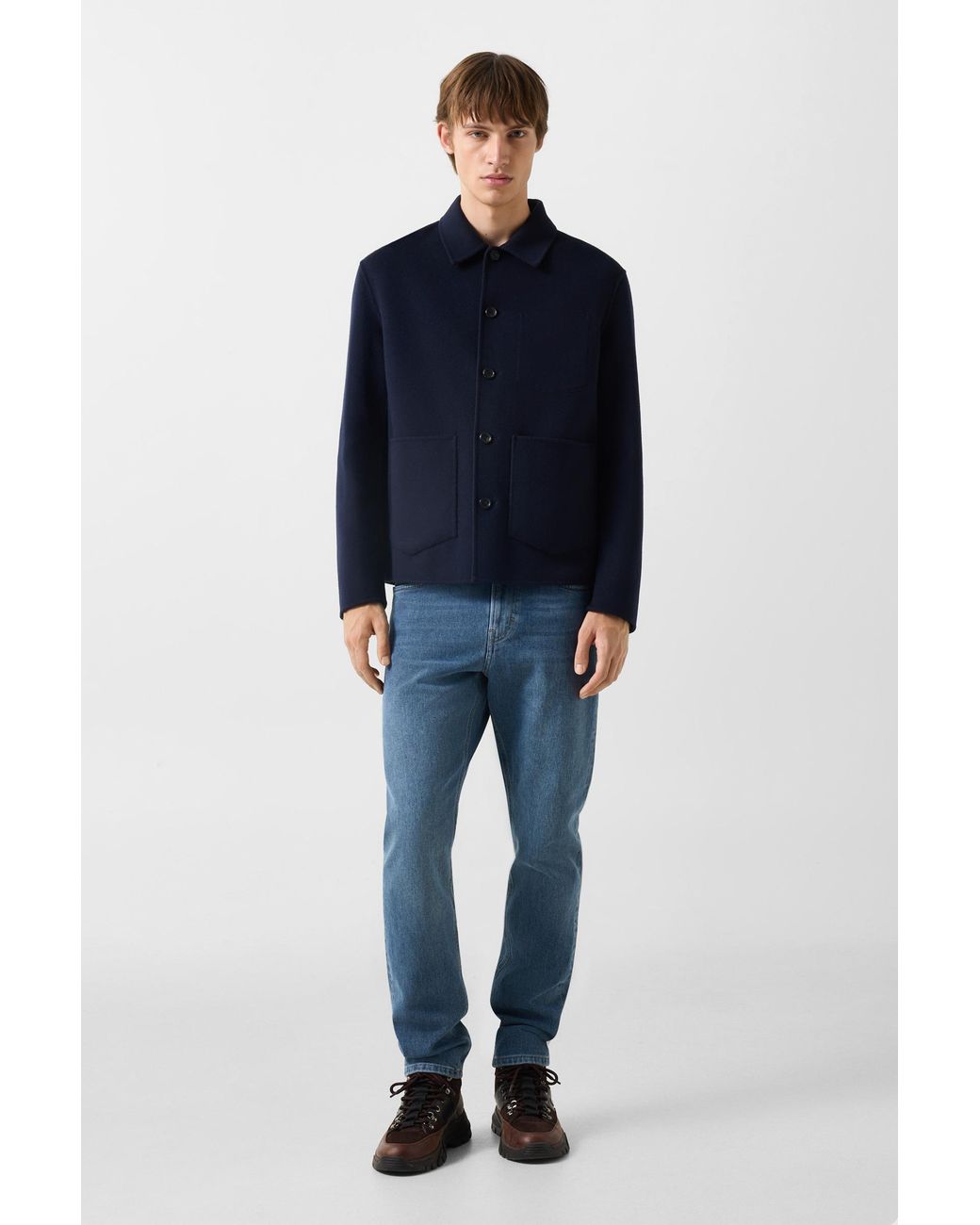 Bogner Blue Mirco Double-Faced Woollen Shirt Jacket For for men