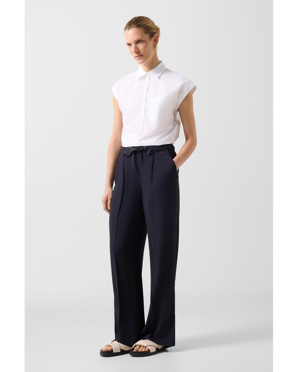Bogner Blue Pleated Trousers Gina
