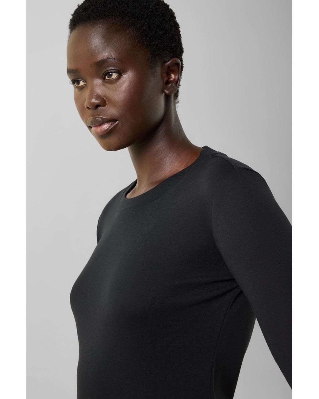 Bogner Black Nikini Cotton Long-Sleeved Top For