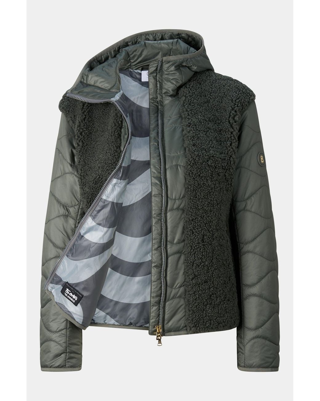 Bogner Green Bibi Teddy Quilted Jacket For