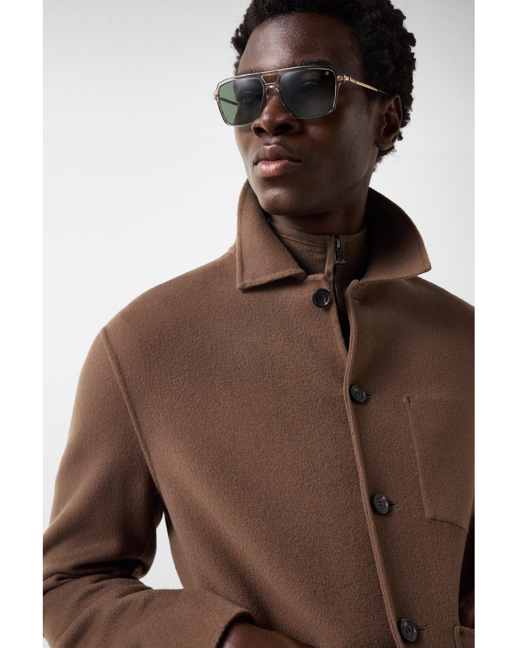 Bogner Brown Mirco Double-faced Wool Shirt Jacket for men