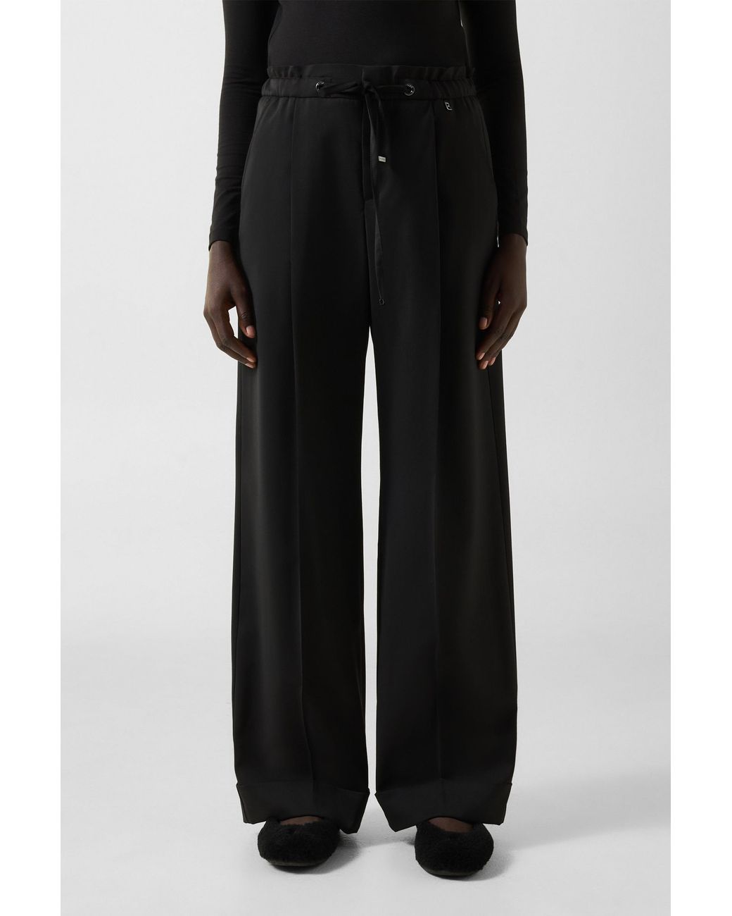 Bogner Black Elfy Virgin Wool Pleated Pants
