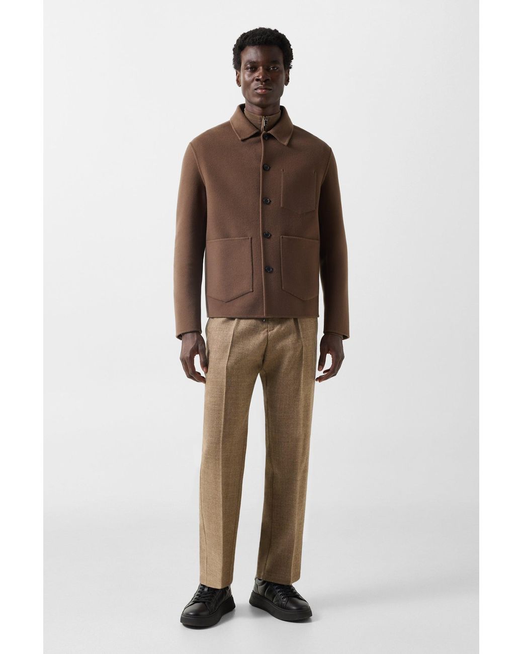 Bogner Brown Mirco Double-faced Wool Shirt Jacket for men