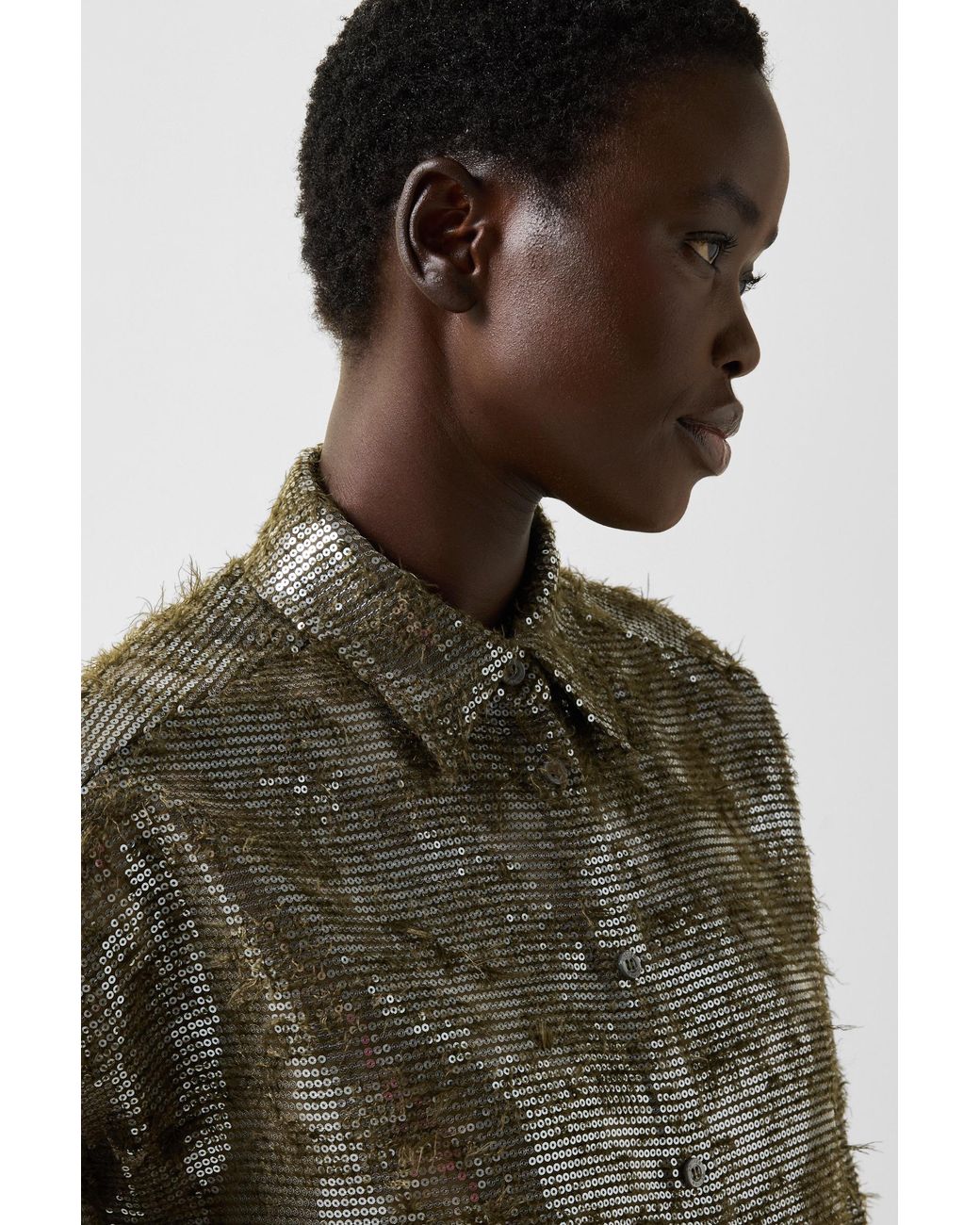 Bogner Green Florence Sequinned Shirt Blouse