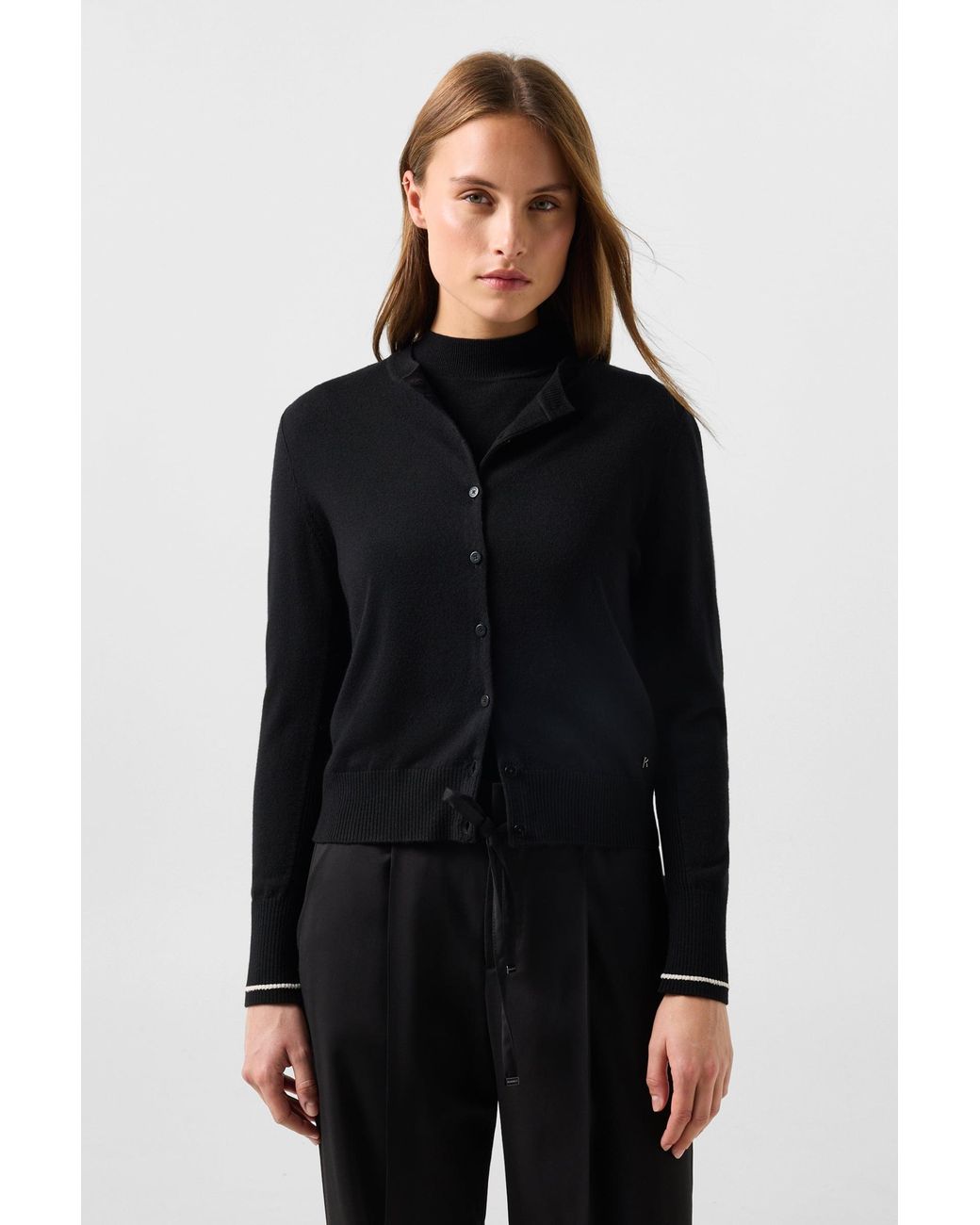 Bogner Black Azou Virgin Wool And Silk Knit Jacket For