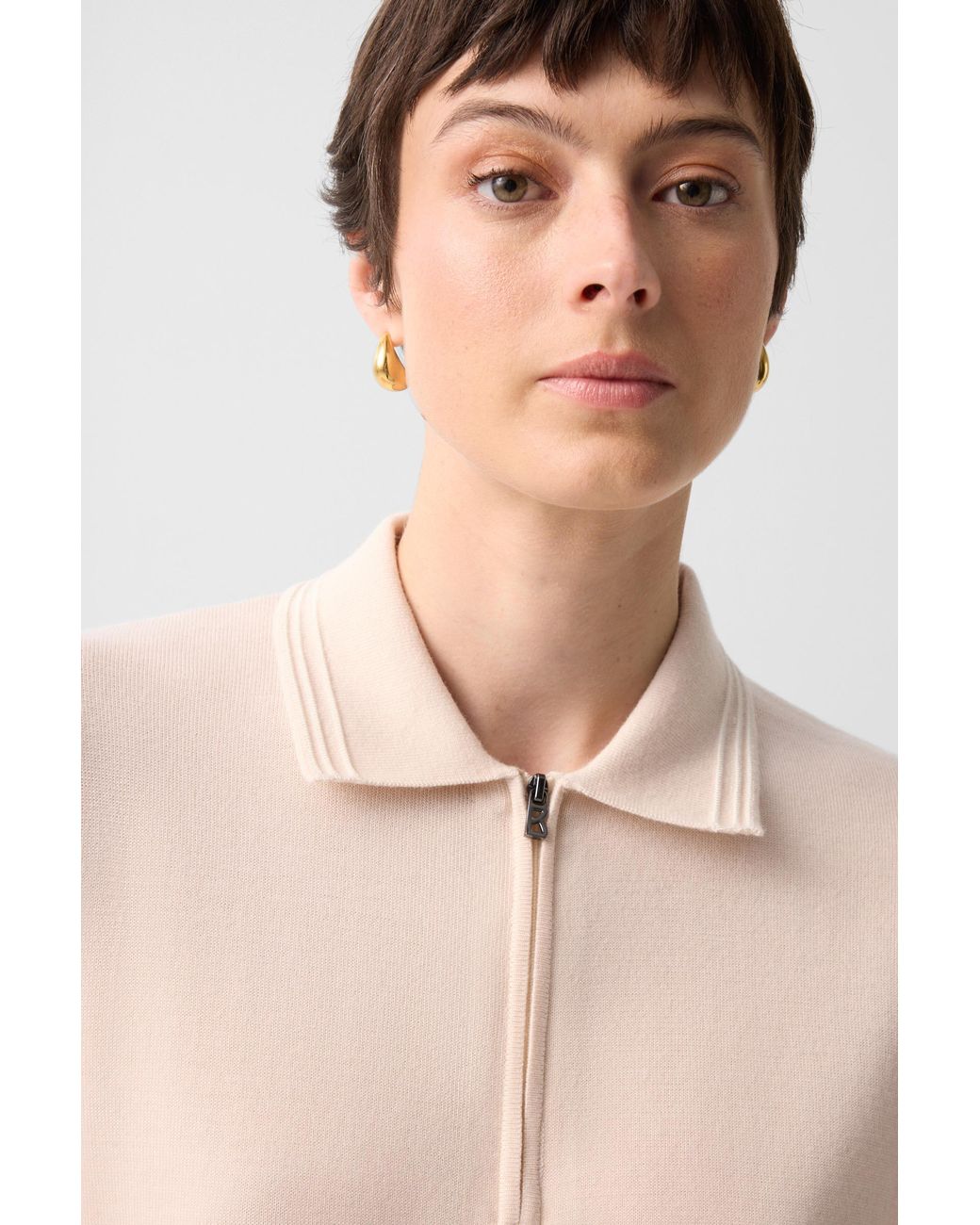 Bogner Natural Maureen Virgin Wool Polo Shirt For