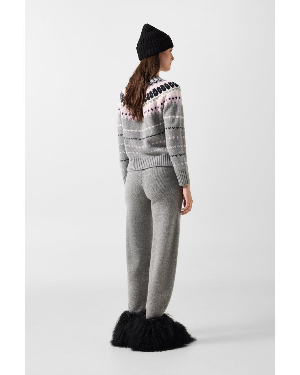 Bogner Gray Luana Virgin Wool Knitted Trousers For