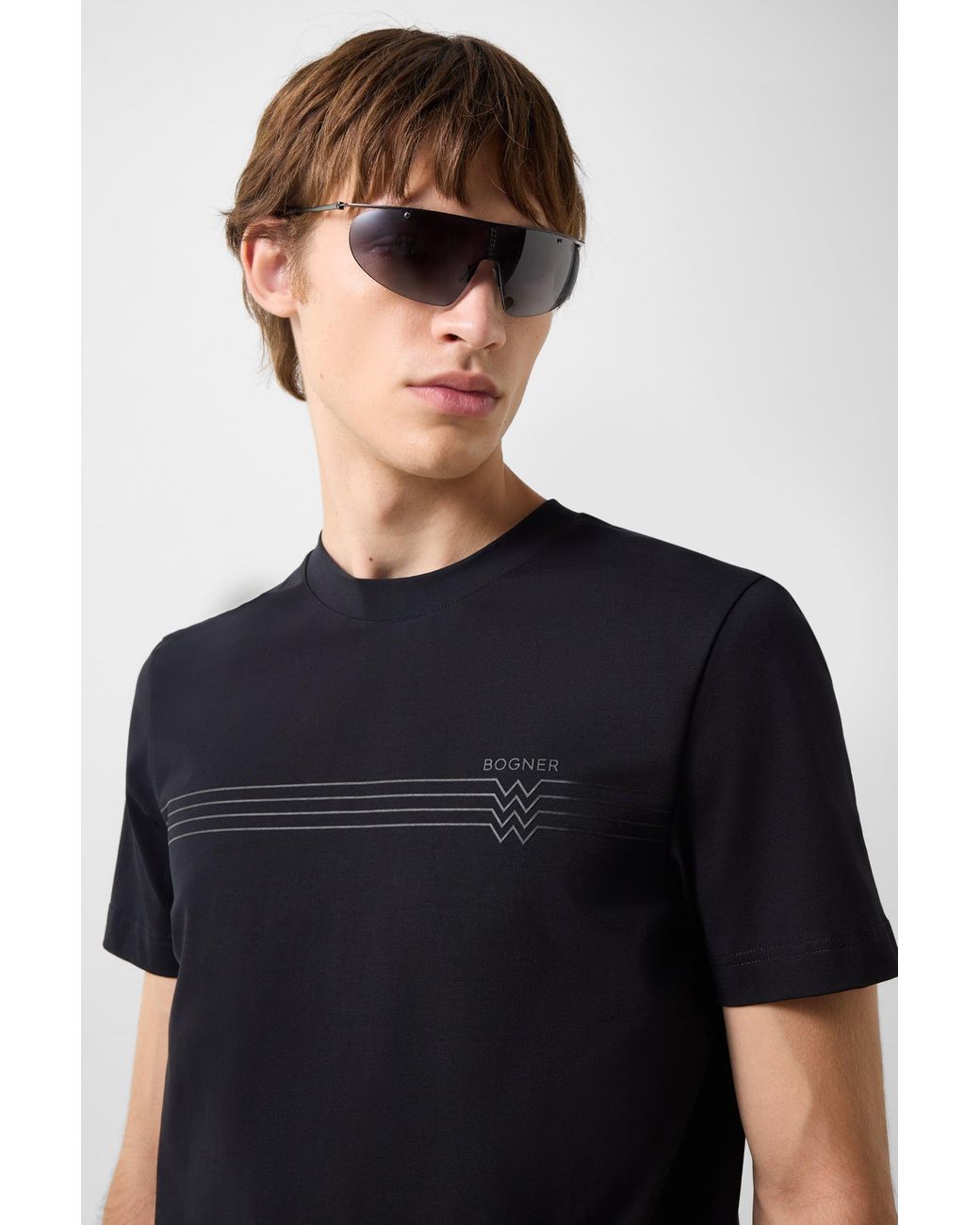 Bogner Black Ryan Cotton-Blend T-Shirt For for men