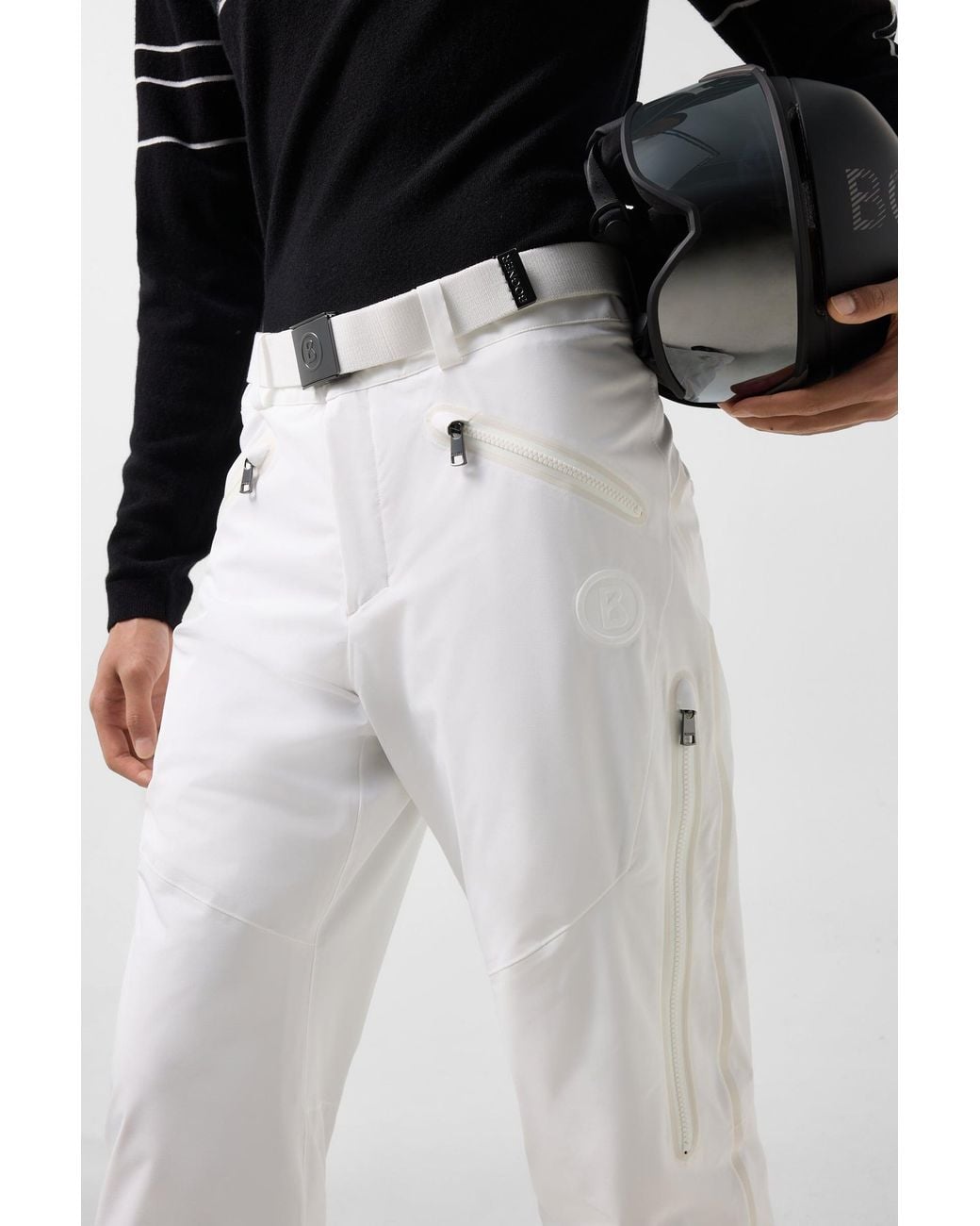 Bogner White Tim Ski Trousers for men