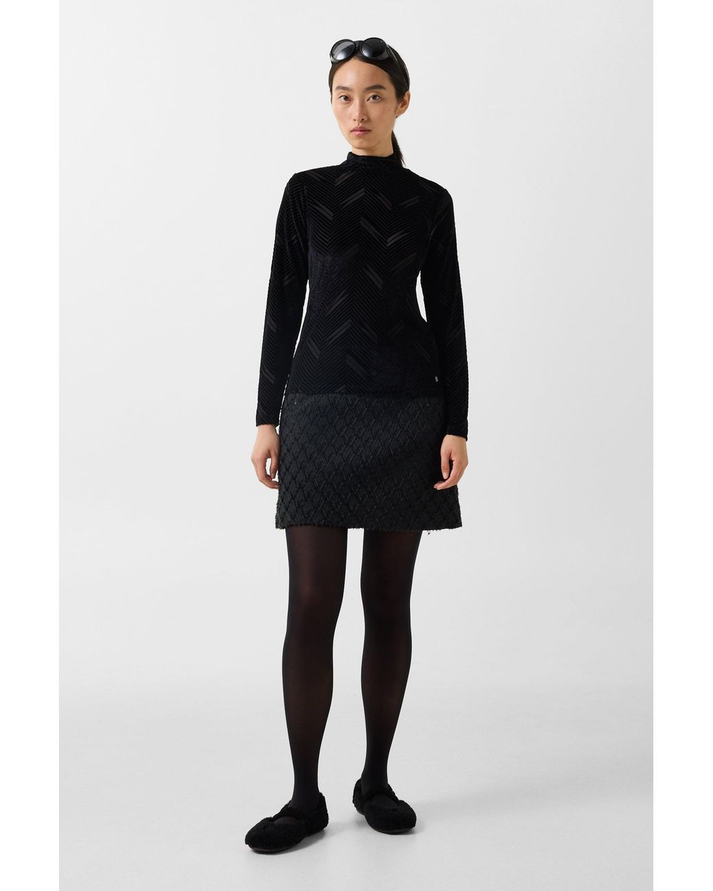 Bogner Black Cherie Velvet Long-Sleeved Top For