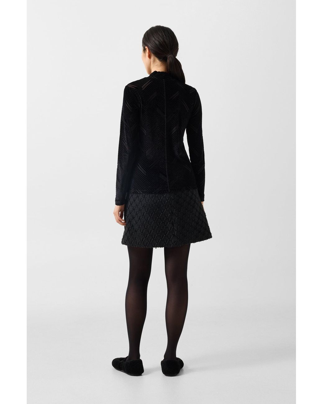 Bogner Black Cherie Velvet Long-Sleeved Top For