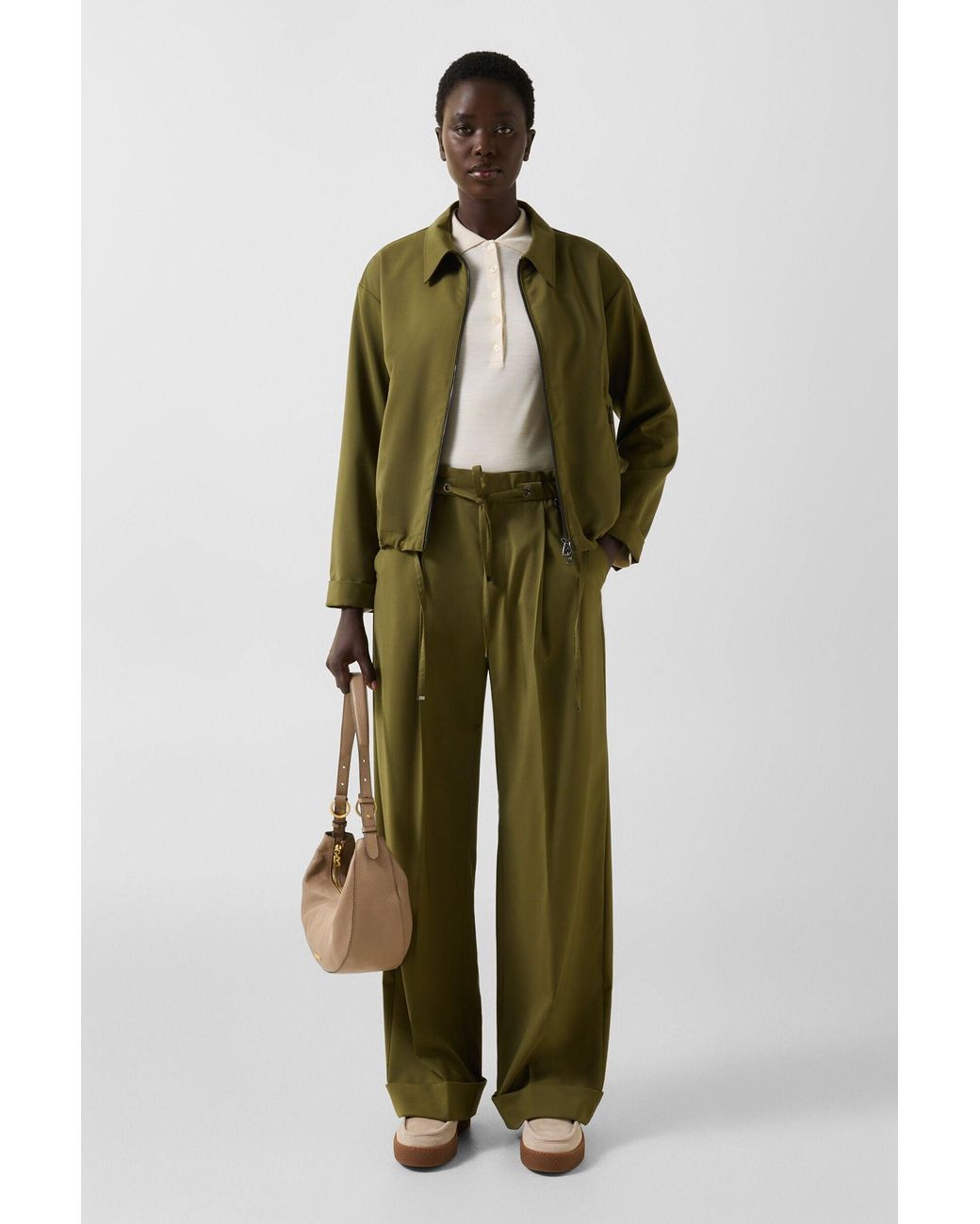 Bogner Green Elody Virgin Wool Blouse