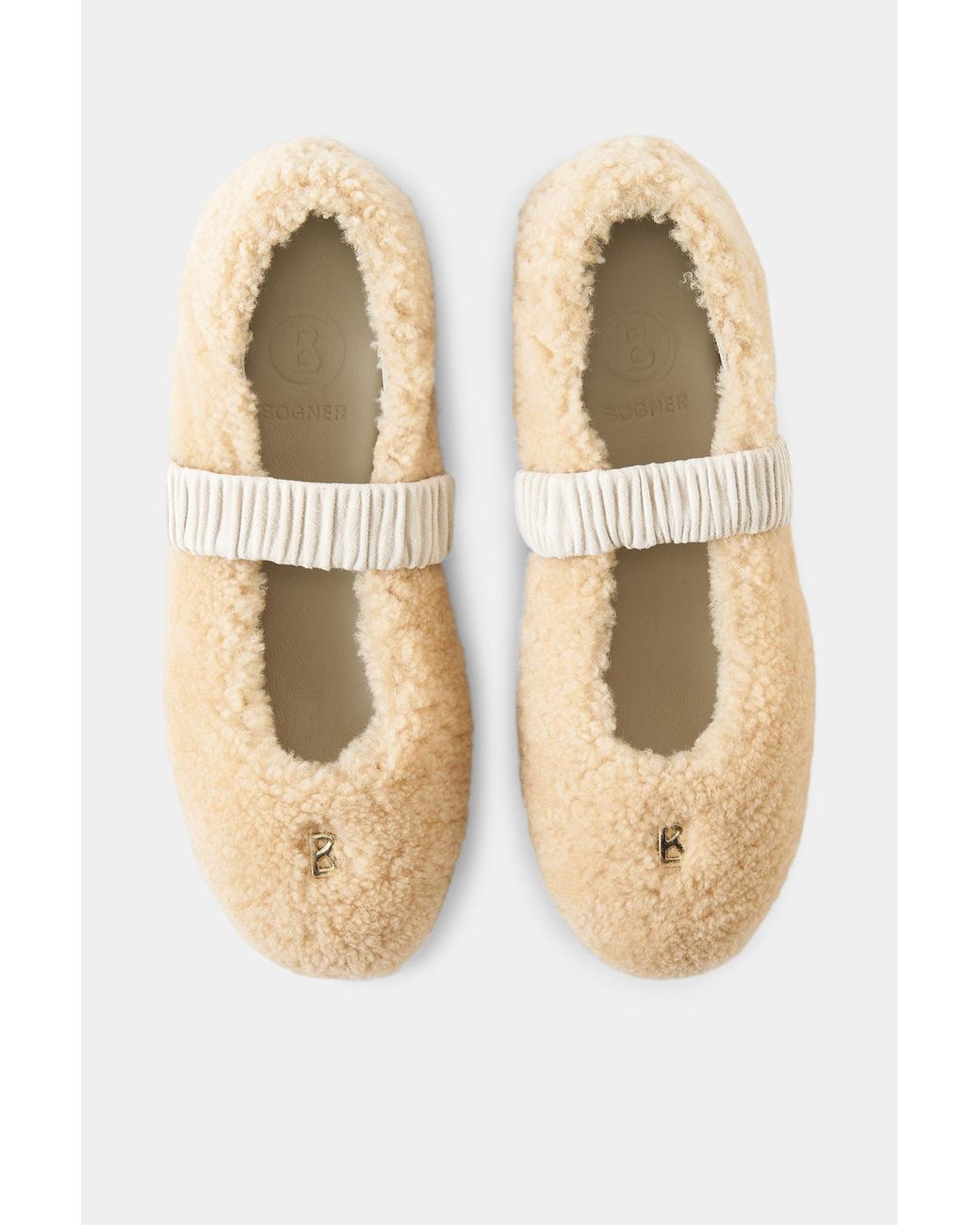 Bogner Natural Vienna Lambskin Ballerina Flats
