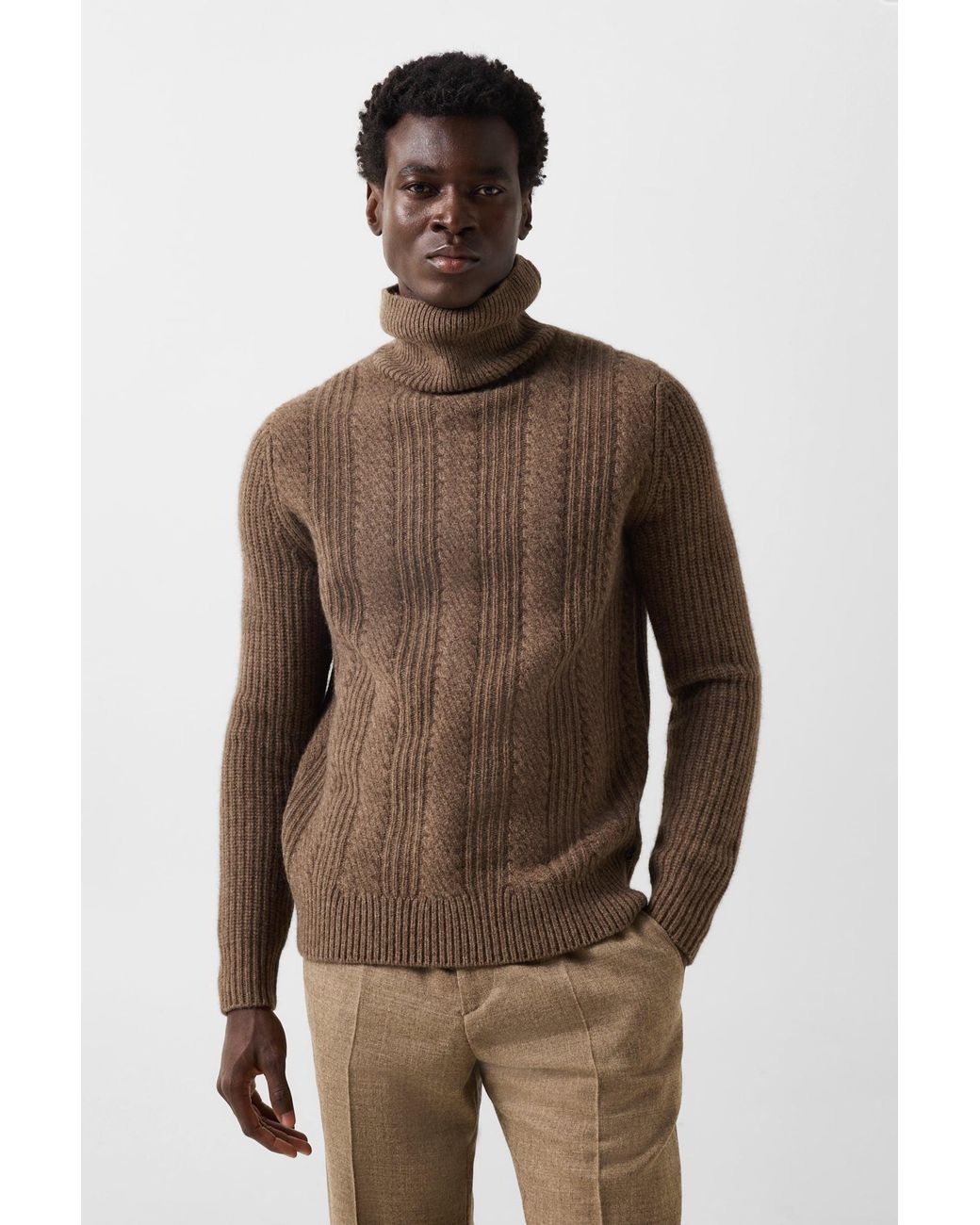 Bogner Brown Eros Yak Pullover for men
