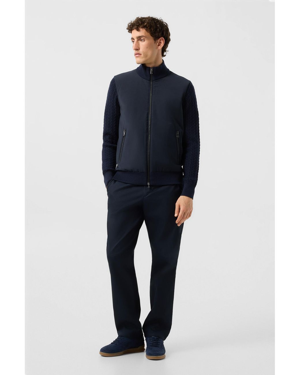 Bogner Blue Zisco Hybrid Wool Knit Jacket For for men