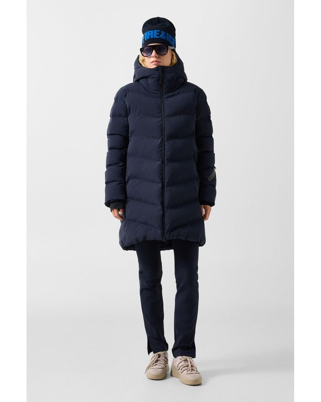 Bogner Fire + Ice Blue Tec-aen Quilted Coat