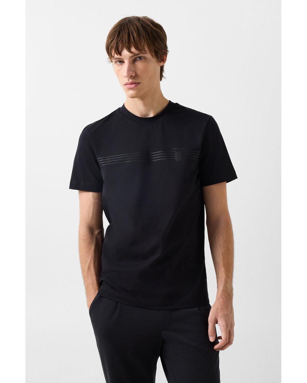 Bogner Black Ryan Cotton-Blend T-Shirt For for men
