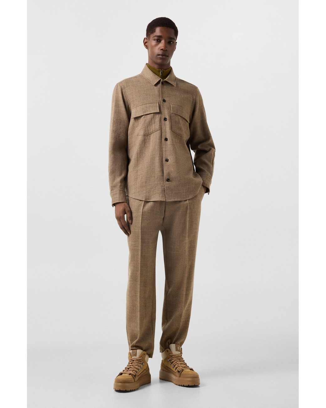 Bogner Brown Heiko Virgin Wool Shirt for men