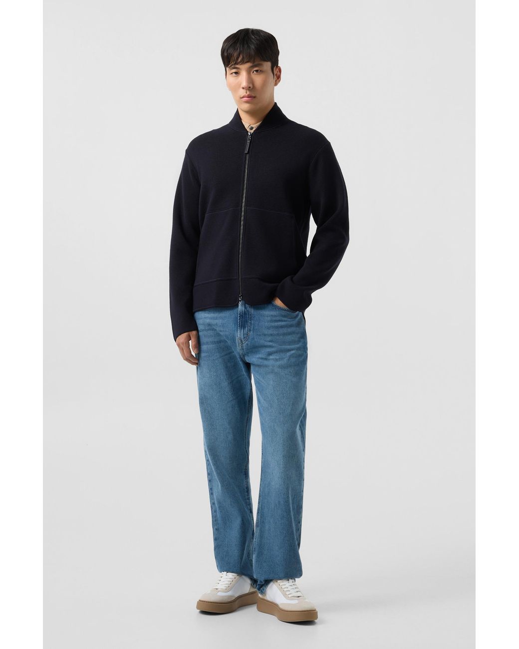 Bogner Blue Everest Virgin Wool Cardigan for men