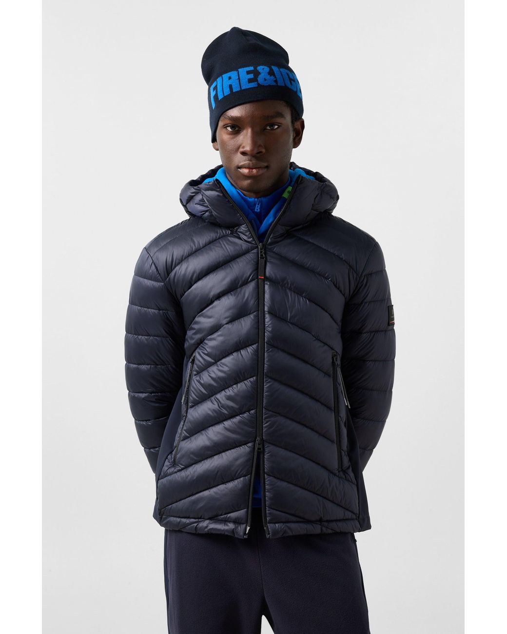 Bogner Fire + Ice Blue Elvis Quilted Jacket for men