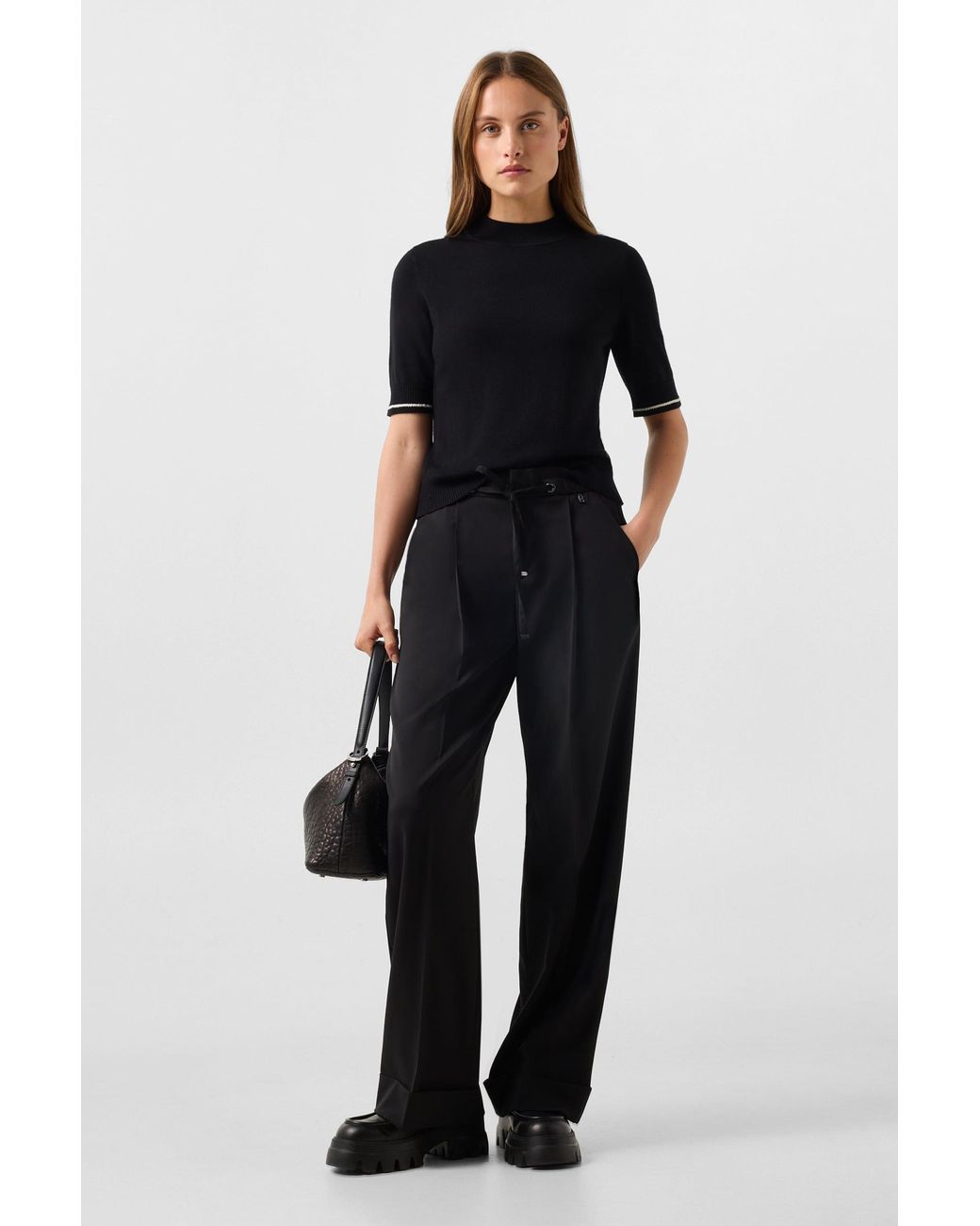Bogner Black Antonia Virgin Wool And Silk Knitted Jumper For