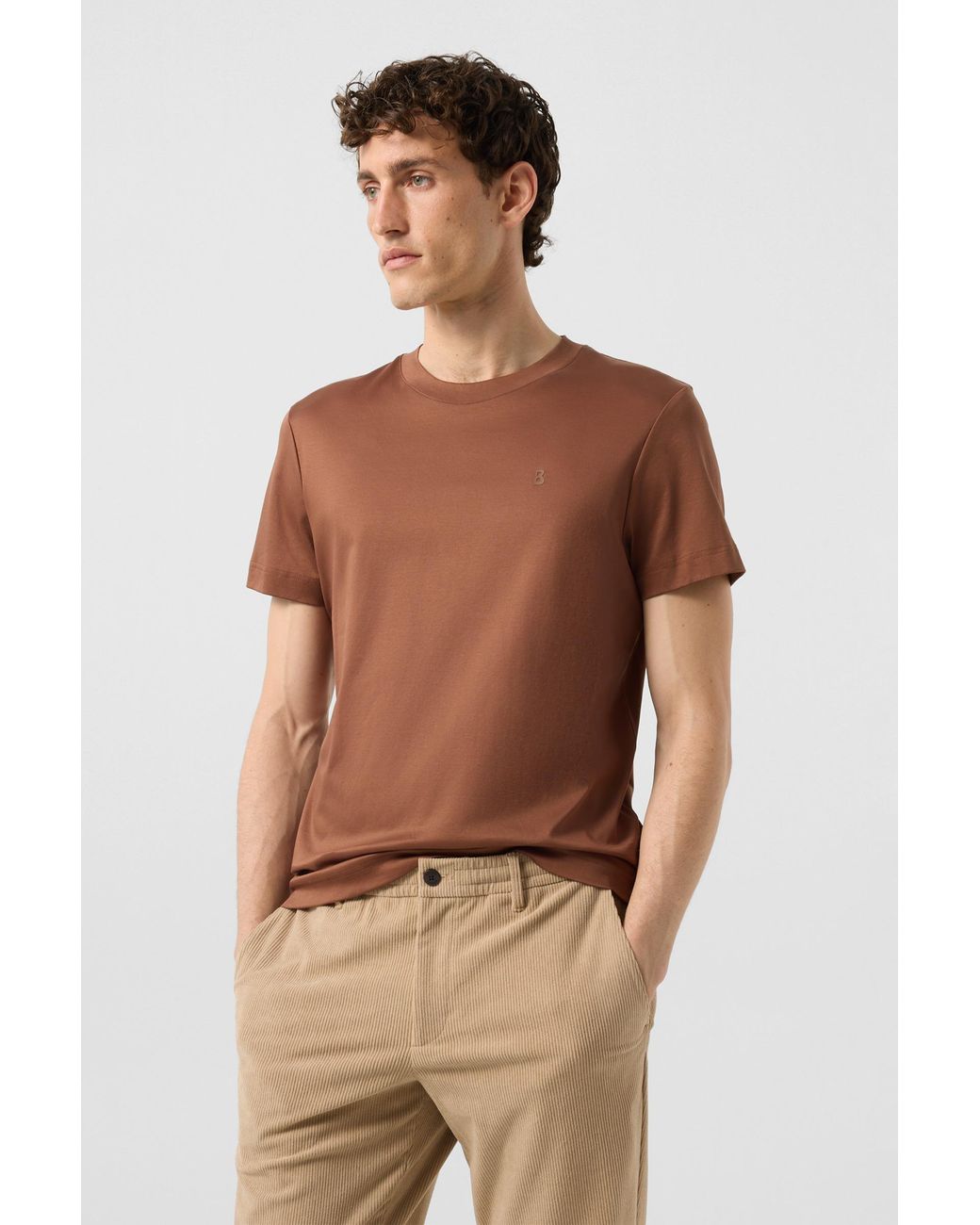 Bogner Brown Cotton T-shirt Ryan for men