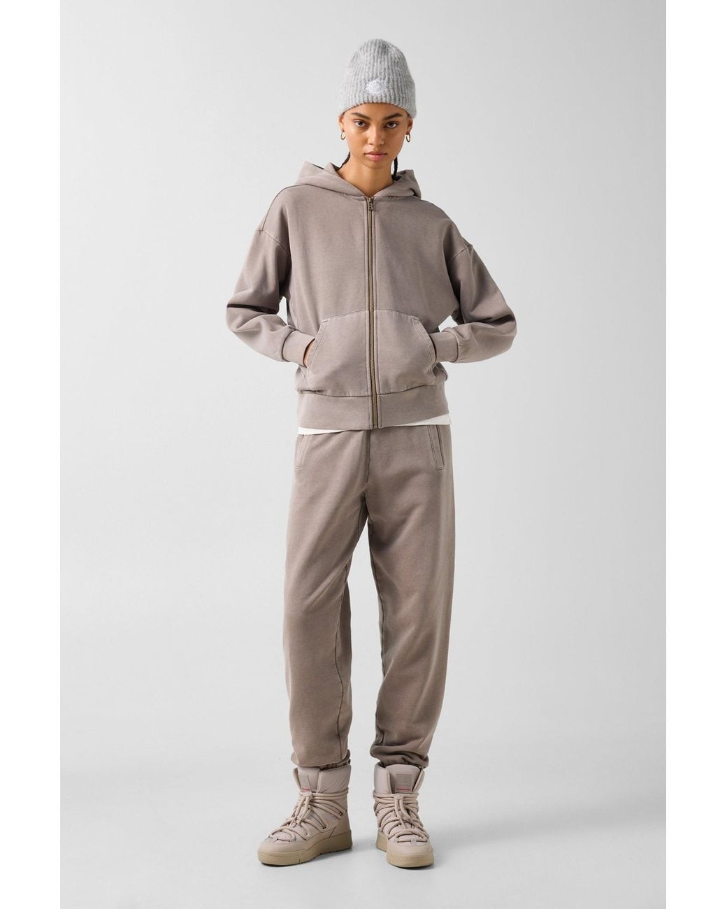 Bogner Fire + Ice Gray Ilona Cotton Hoodie Jersey Jacket