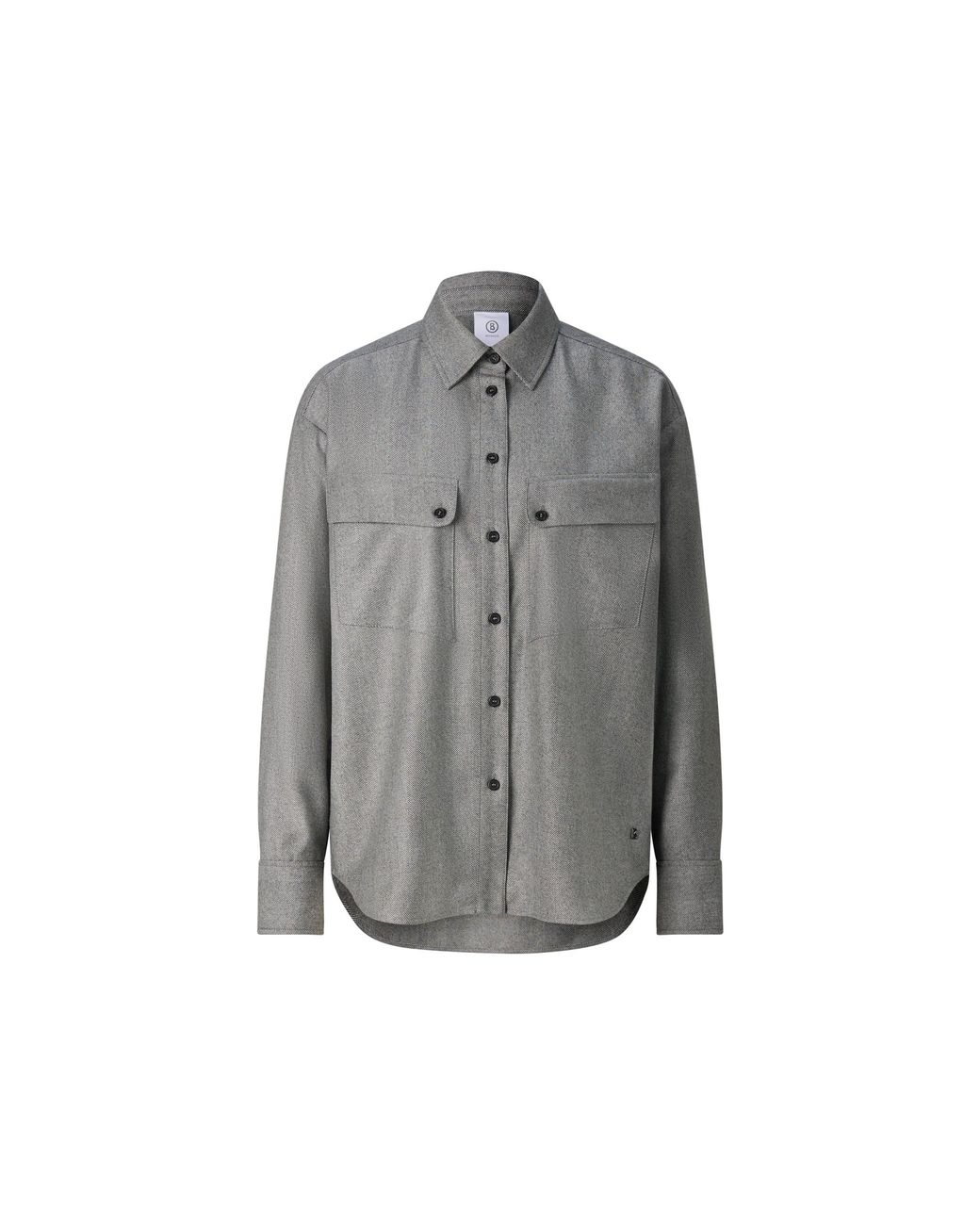 Bogner Gray Robyn Virgin Wool Shirt Blouse