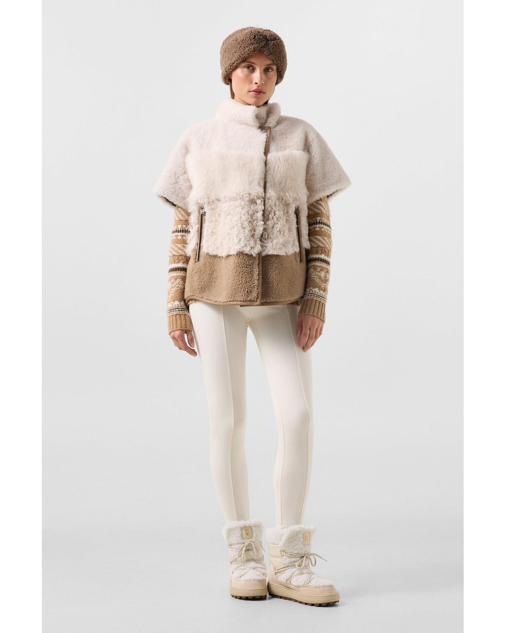 Bogner Natural Lexy Lambskin Jacket For