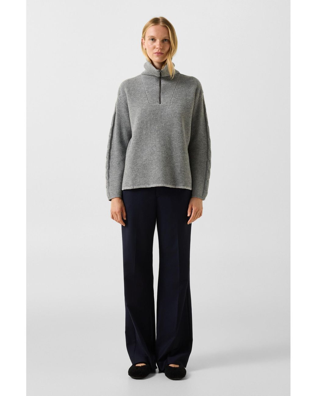 Bogner Gray Larissa Virgin Wool Sweater