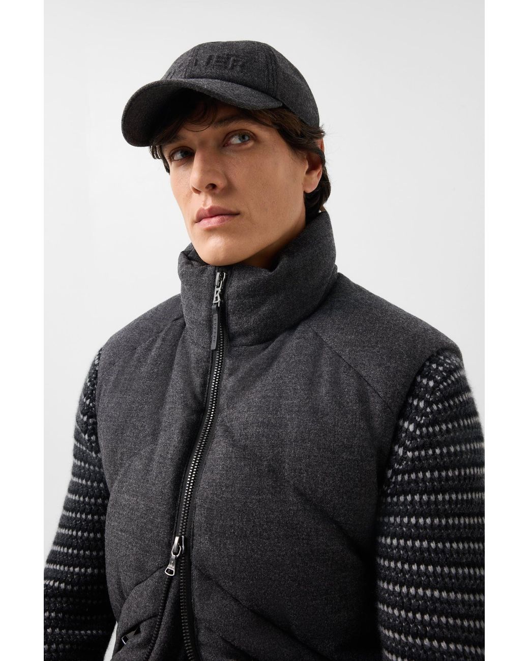 Bogner Black Kendo Virgin Wool Down Vest for men