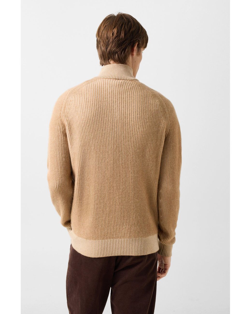 Bogner Natural Dwayne Virgin Wool And Cashmere Turtleneck for men