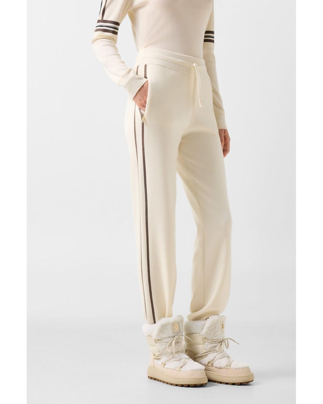 Bogner White Calotta Knitted Trousers For