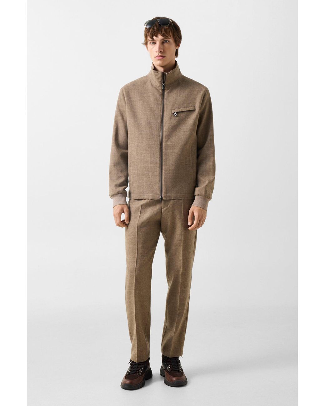 Bogner Brown Milan Virgin Wool Blend Jacket For for men