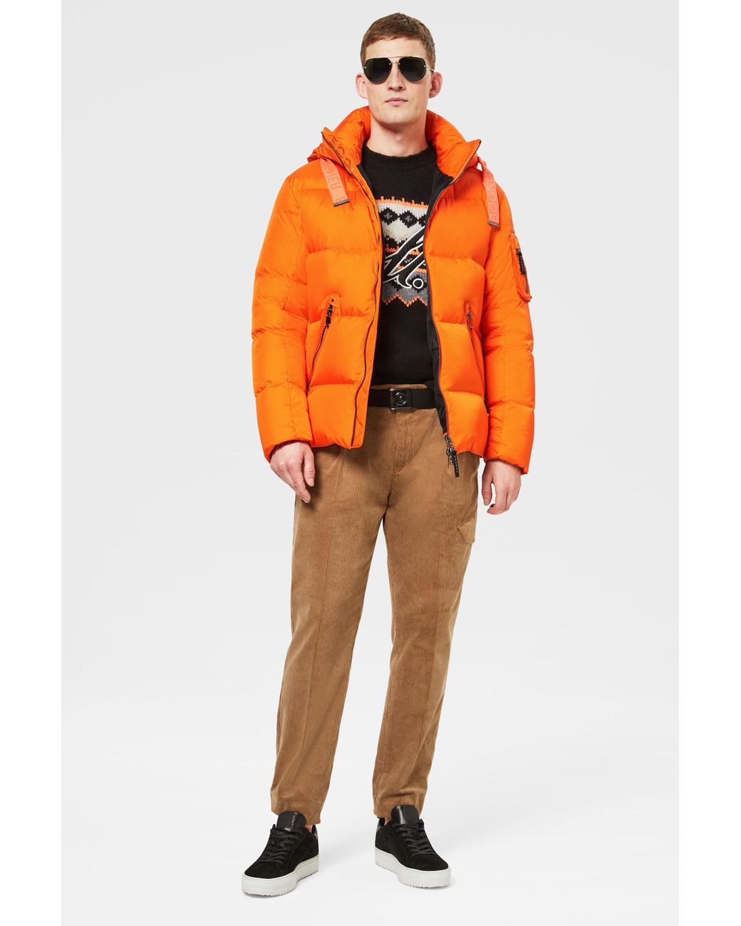 mens orange down coat