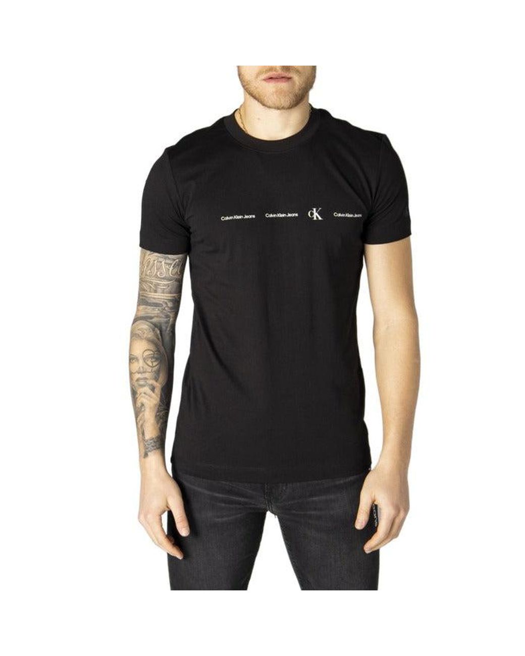 Calvin Klein Denim Men T-shirt in Black for Men - Lyst