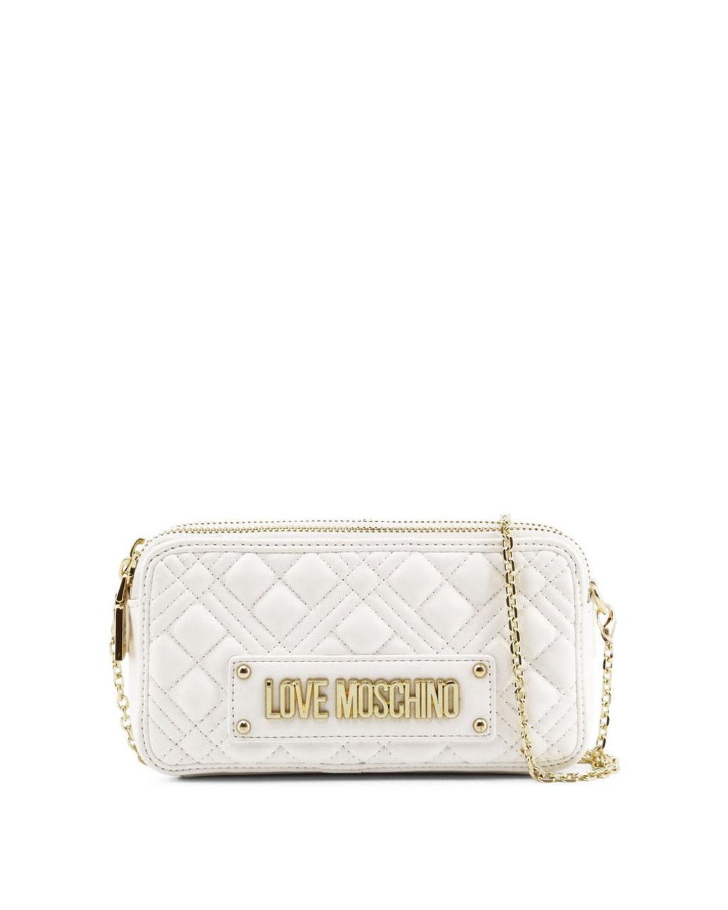 Love Moschino Clutch Bag in White | Lyst