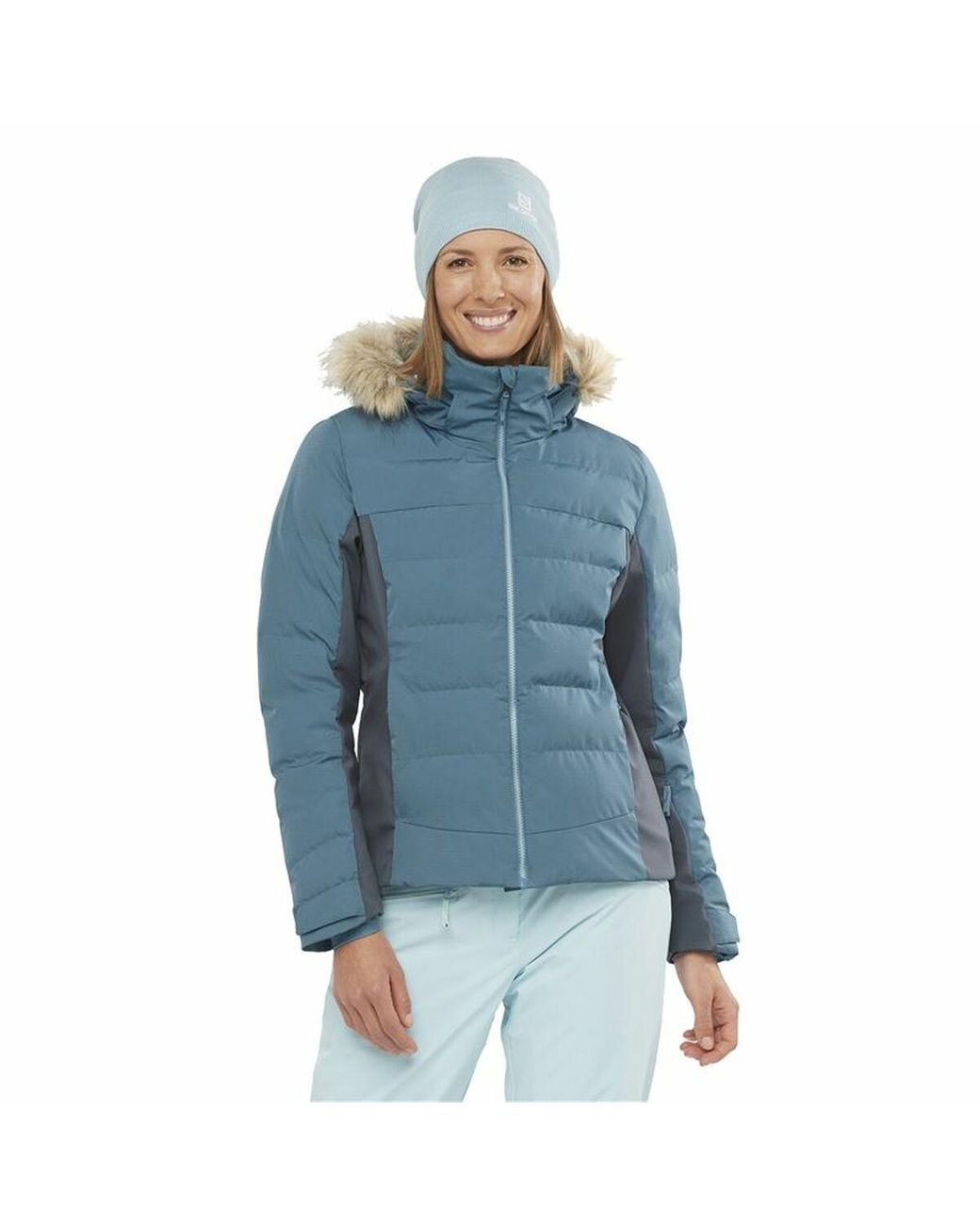 Salomon Ski Jacket Stormcozy Lady Light Blue | Lyst
