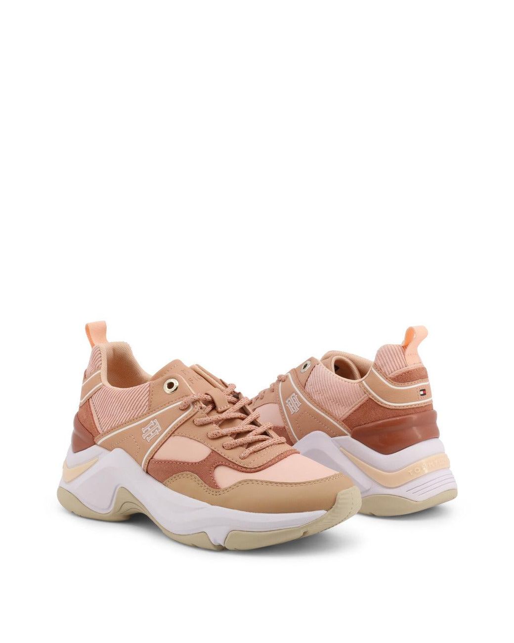 tommy hilfiger pink leather sneakers