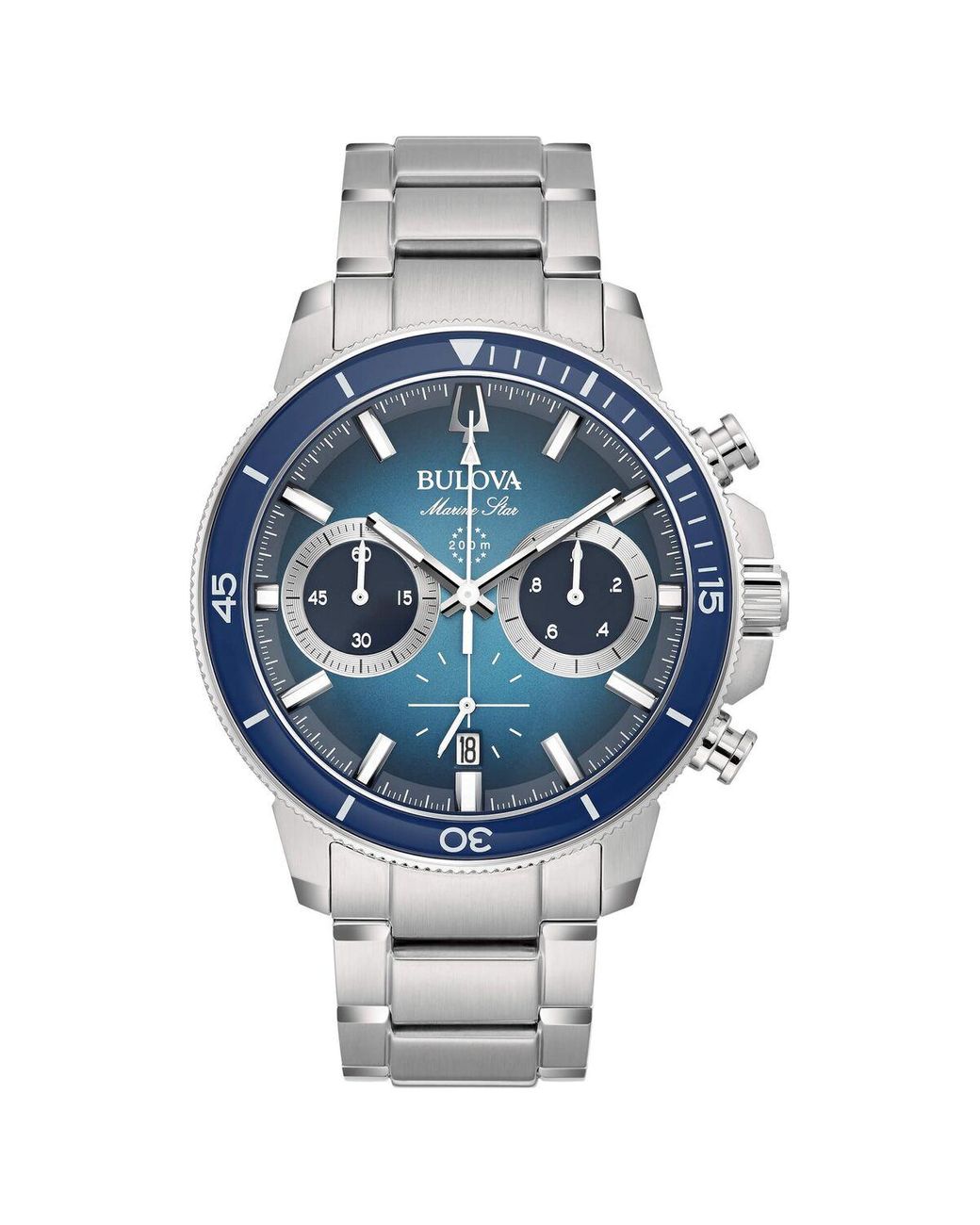 Bulova Men's Watch 96b380 Silver in Blue for Men | Lyst