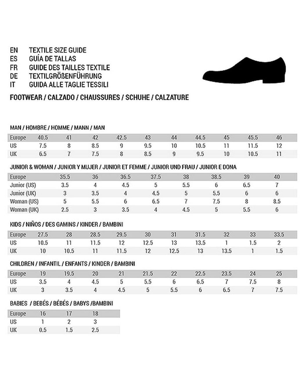 Asics women's size chart top