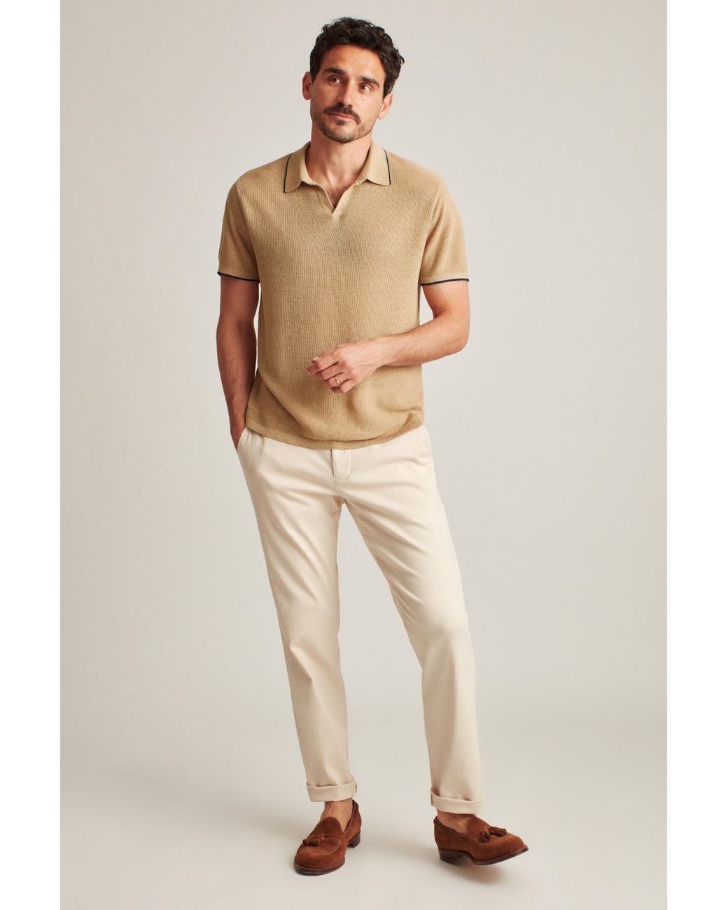 Bonobos Sweater Polo in Natural for Men | Lyst